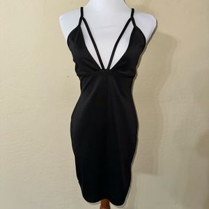 Missguided Black Strappy Mini Dress